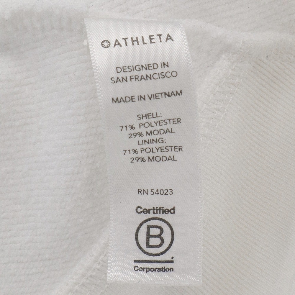 Athleta Cropped Hoodie Small White Flare Sleeve Lounge Yoga Pilates Athleisure - Picture 9 of 10